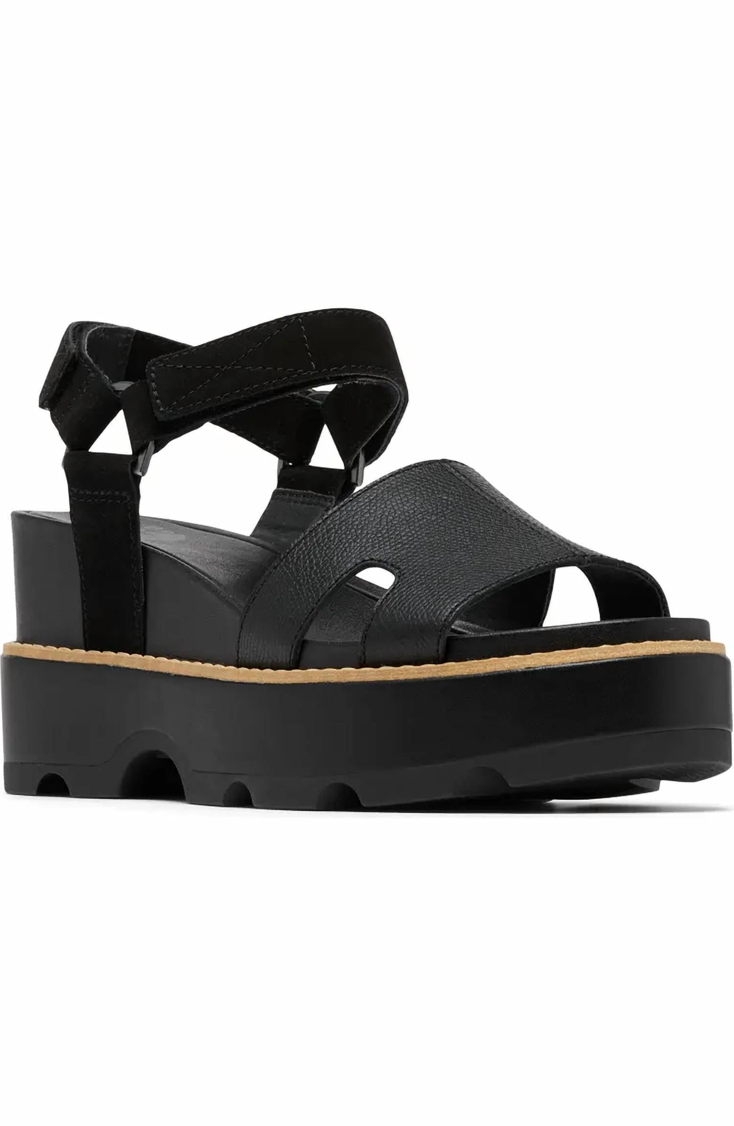 SOREL Women's Joanie IV Ankle Strap Wedge in black - women's sandal