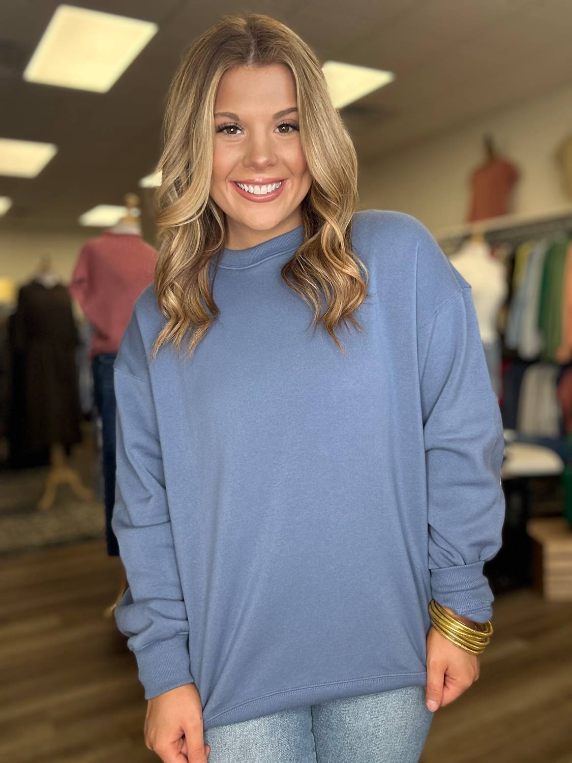 Zenana - Round Neck Crew Sweatshirt