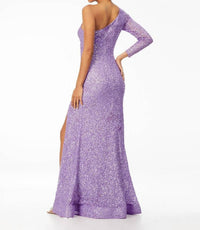 Ashleylauren - One Shoulder Sleeve Prom Dress