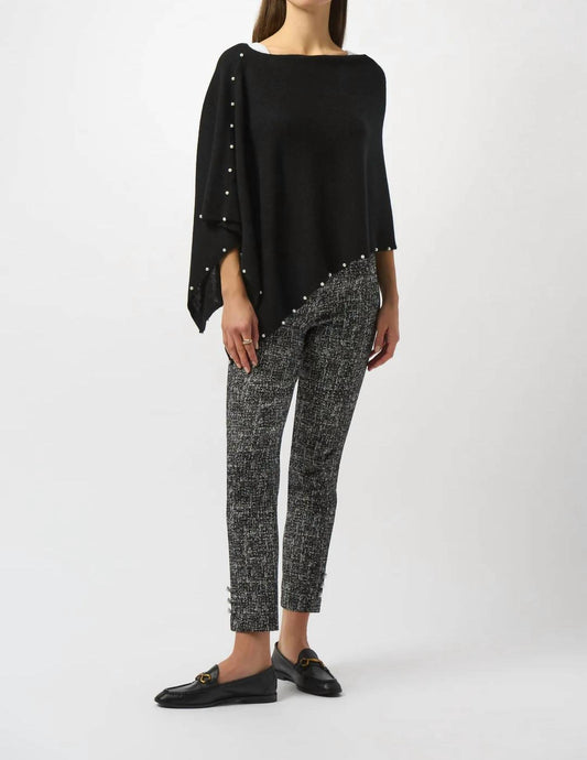 Joseph Ribkoff - Pearl Embellished Cashmere Poncho