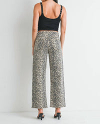 JUST BLACK DENIM Leopard Straight Leg Jeans in brown - women's pants - alternate view