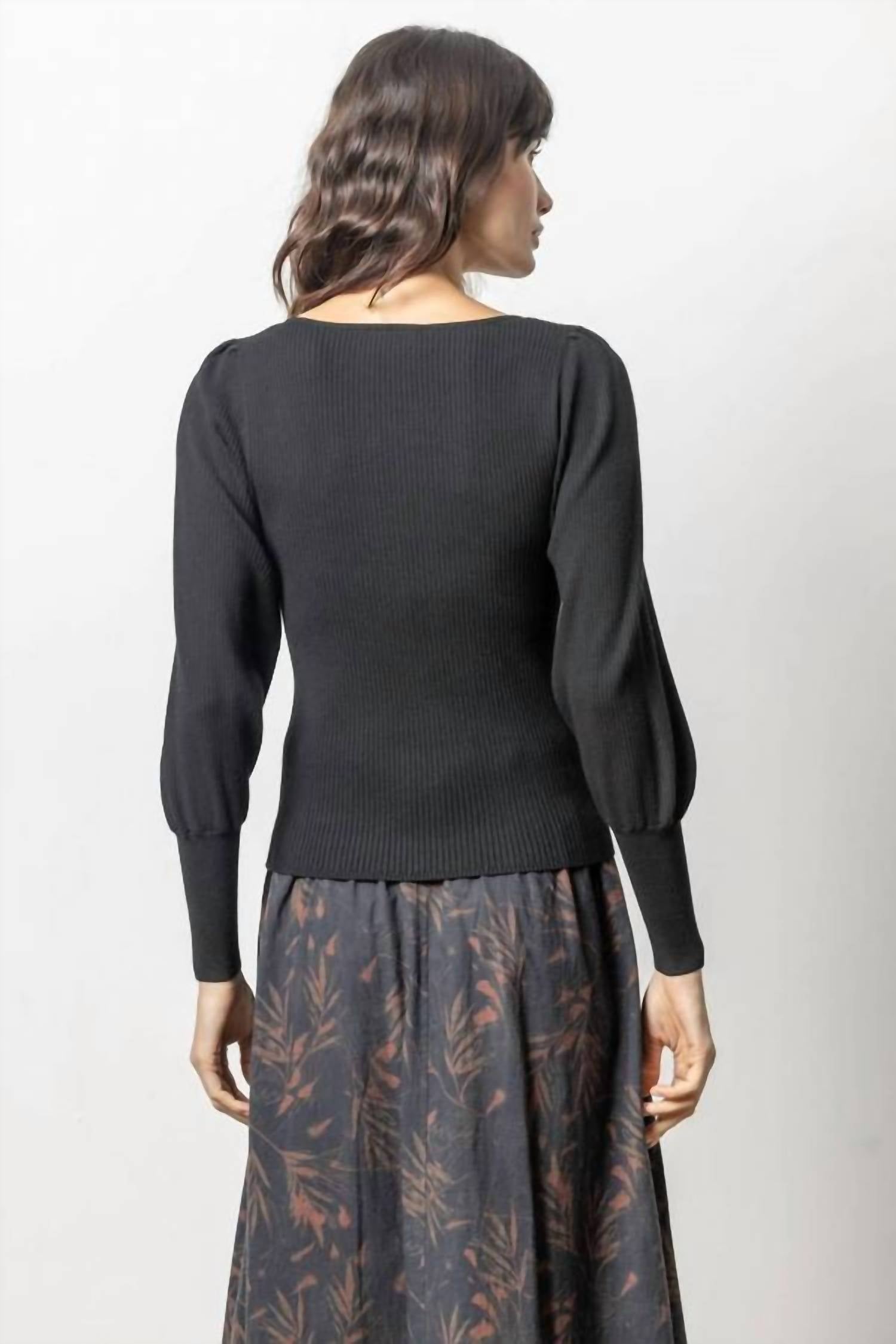 Lilla P - Women's Full Sleeve Square Neck Sweater
