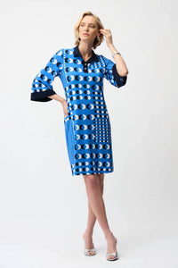 Joseph Ribkoff - Silky Knit Dot Print Shirt Dress