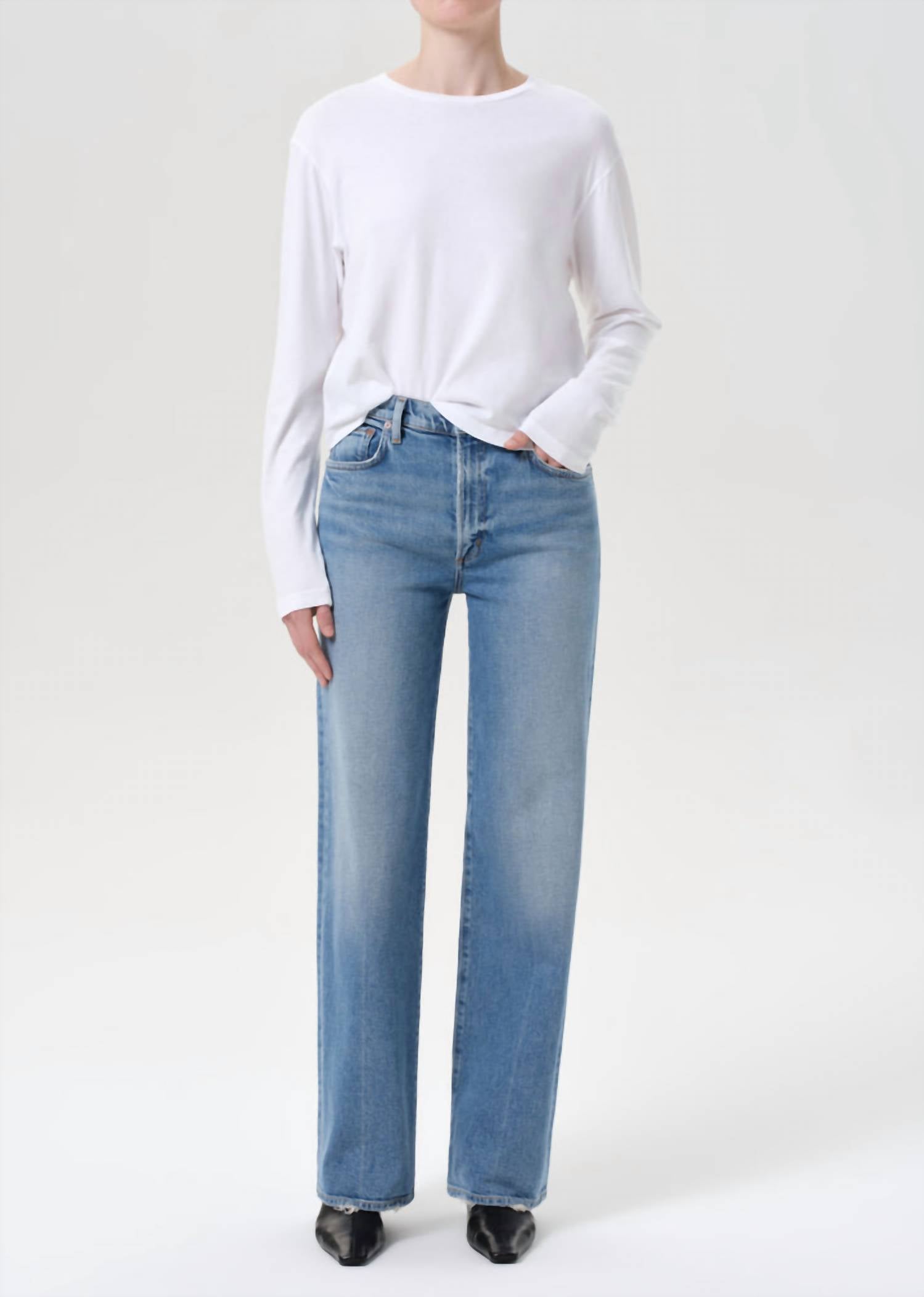 Agolde - Women's Harper Mid Rise Relaxed Straight Jean