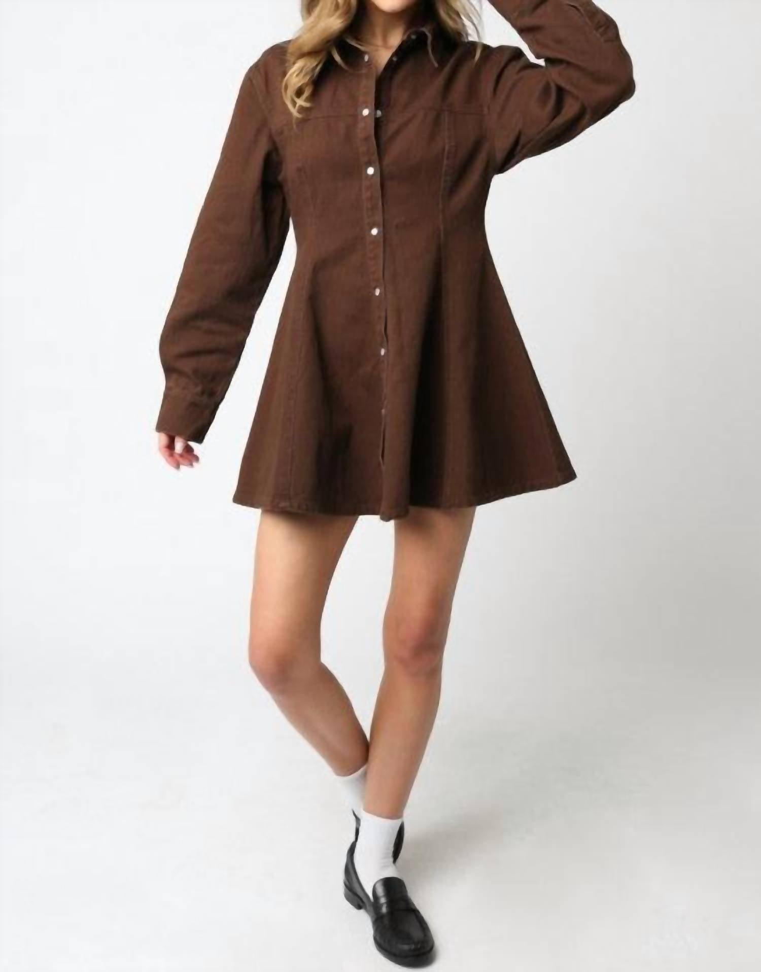 Olivaceous - Lea Button Dress