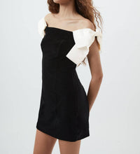 French Connection - Velvet Carey Satin Bow Mini Dress