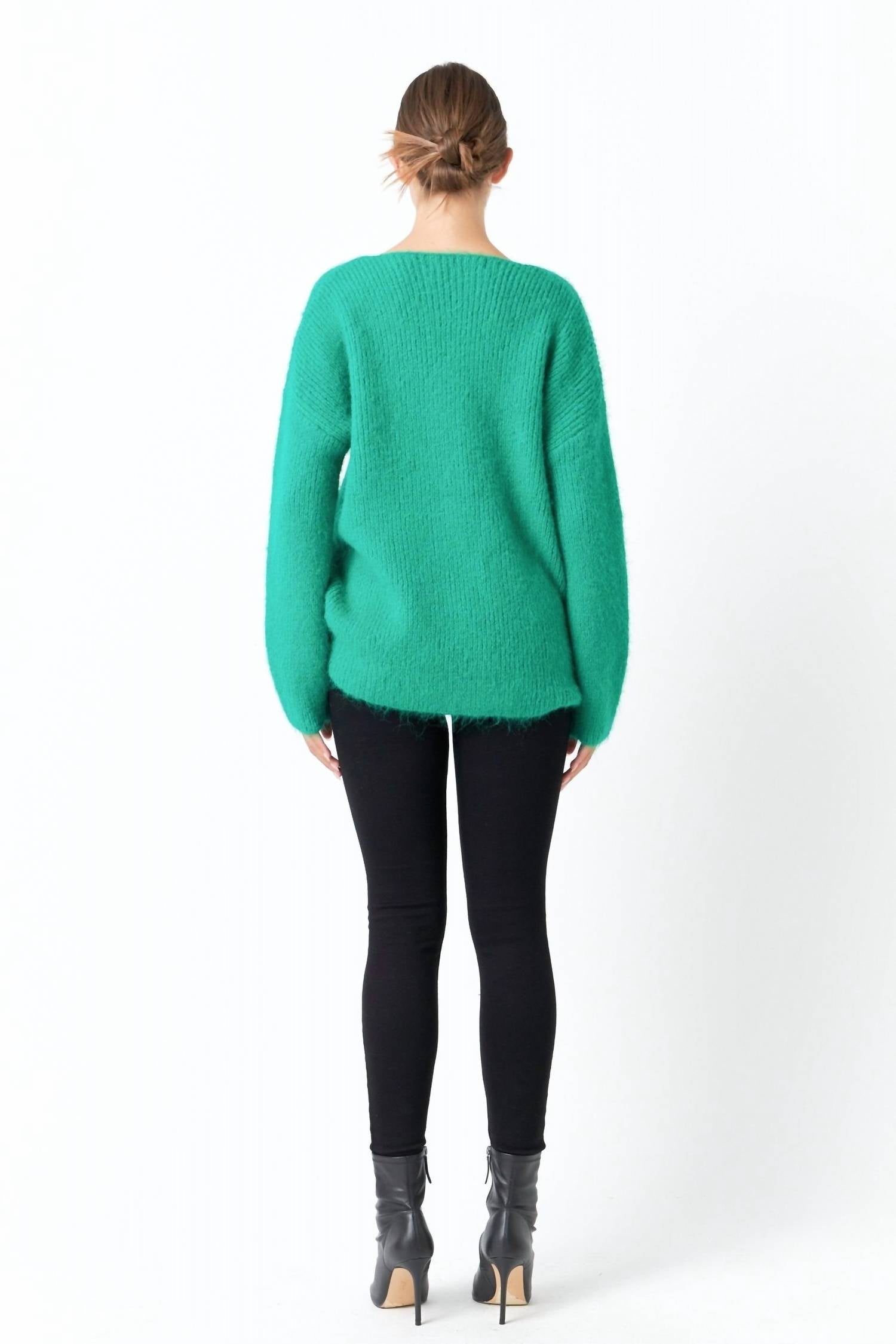 Endless Rose - Furry V Neck Sweater