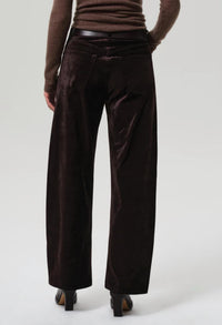 Citizens of Humanity Ayla Baggy Velvet Pants in espresso - women's pants - detail view