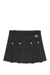 Ganni - Scuba Neoprene Pleated Mini Skirt