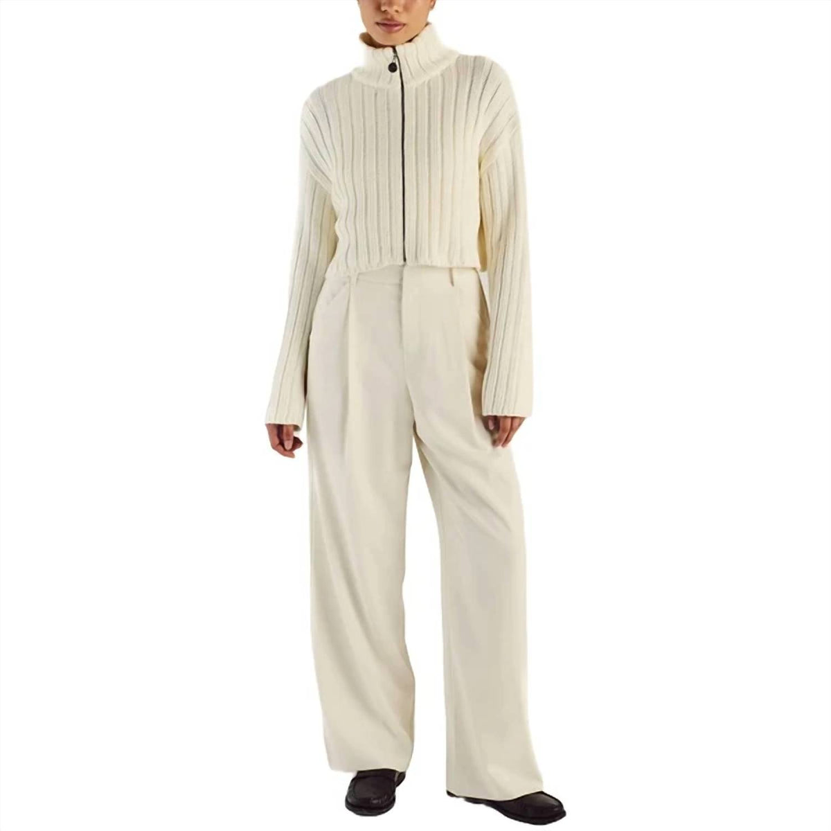 Malbon Golf - Allegra Chunky Knit Zip Up