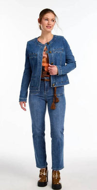 Fdj - Denim Collarless Jean Jacket
