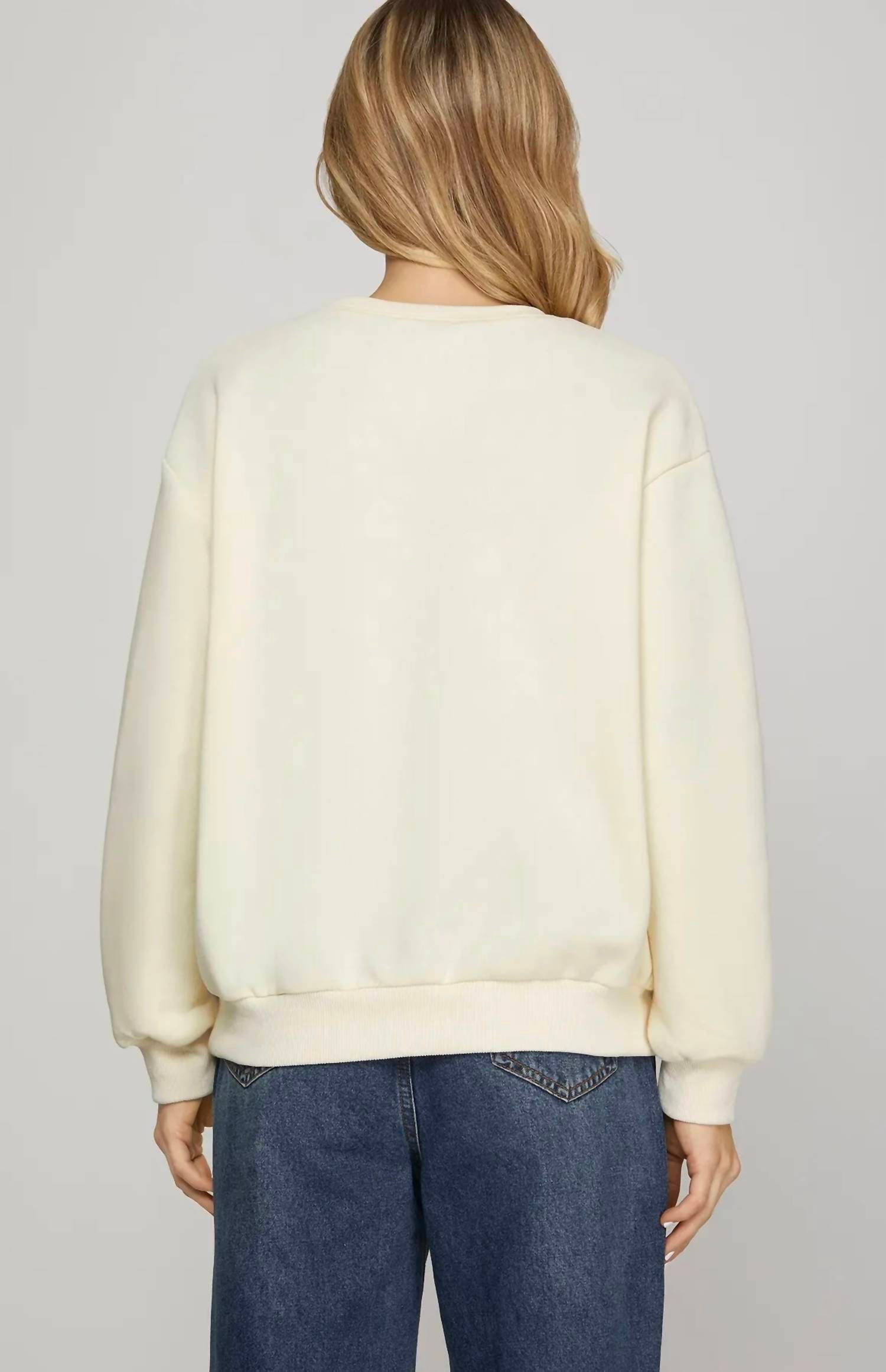 She + Sky - Bow Crewneck Sweater