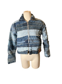 Mint Reworks - Women's Dixon Upcycled Levi's Zip Up Crop Boxy Denim Jacket