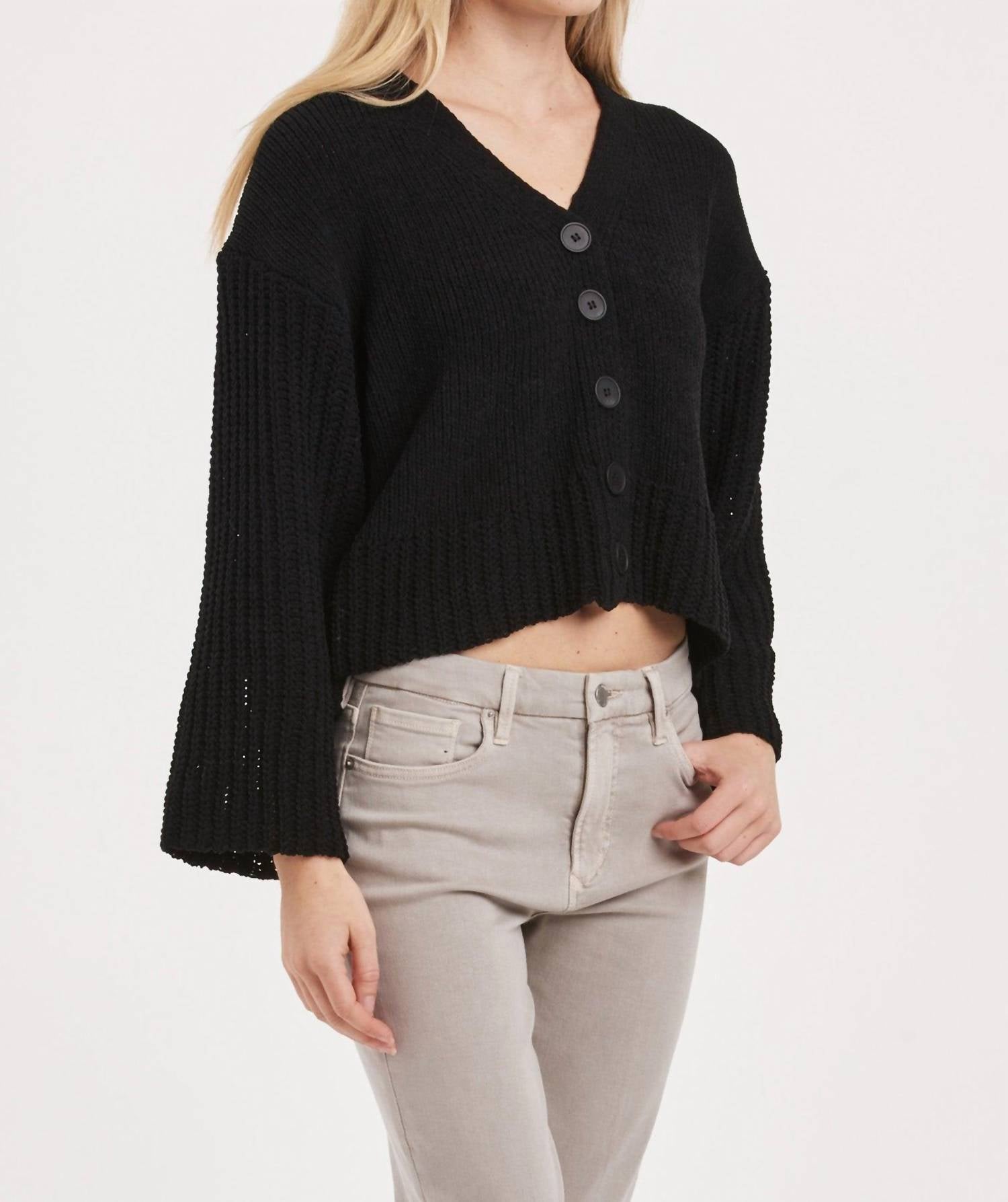 Another Love - Samira Bell Sleeve Chunky Crop Cardigan
