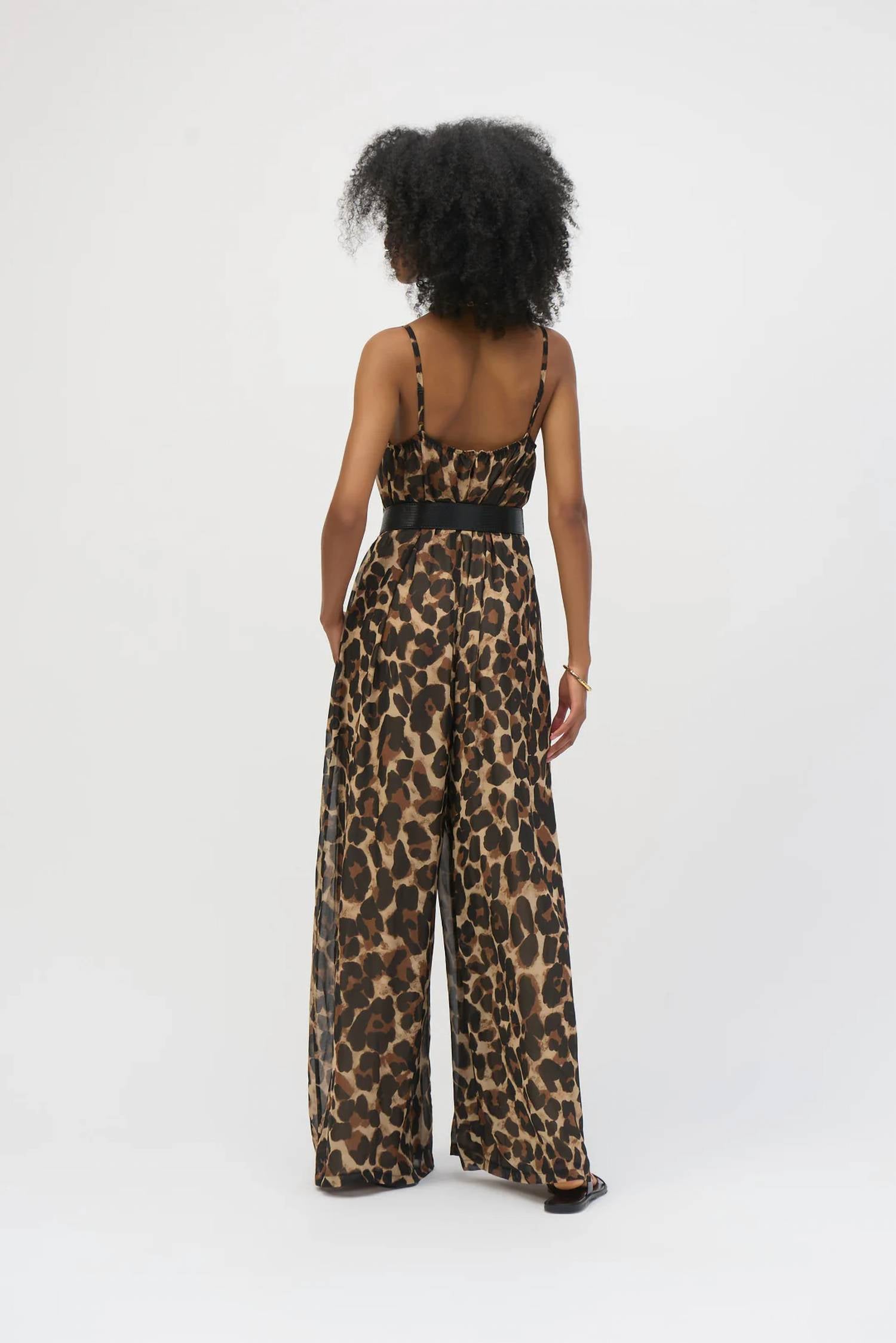 Joseph Ribkoff - Animal Print Wide Leg Jumpsuit