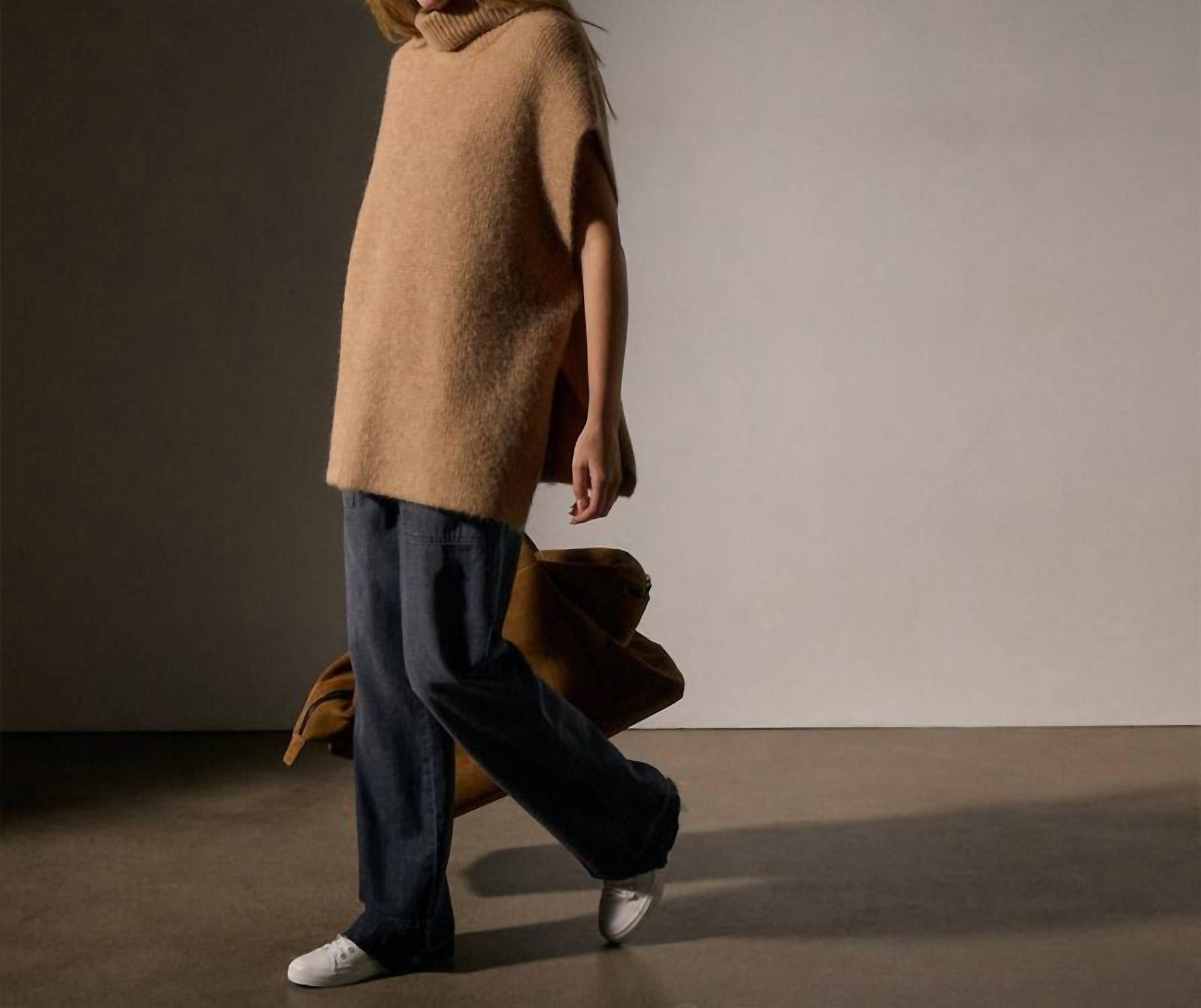 James Perse - Women's Waffle Knit Funnel Neck Tunic Top