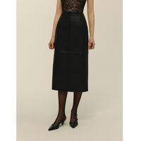 Elodie - Leather Midi Skirt