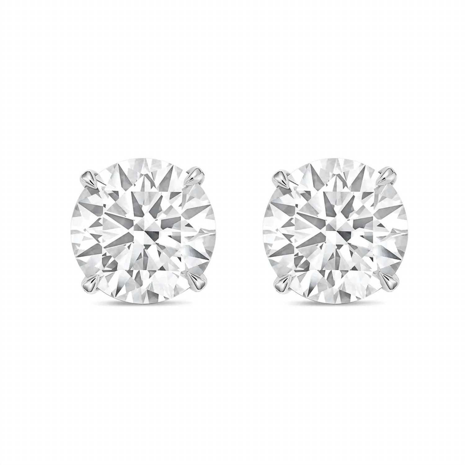 Diana M Jewels - 2.50 Cts Round Lab Diamond Stud Earring