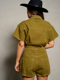 Wholesale Fashion Trends - Button Up Pocket Denim Romper