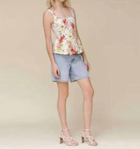 Avec Les Filles - Peplum Hem Corset Square Neck Top
