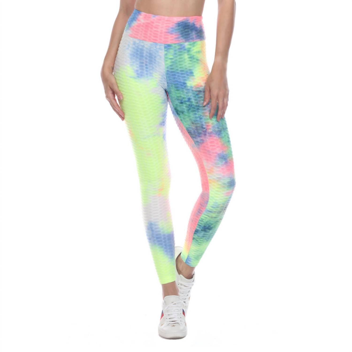 GOLDHAUS Tiktok Tiedye Leggings in rainbow - women's pants - alternate view