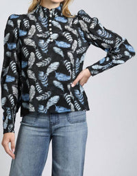 Apny - Puff Sleeve Ruched Blouse