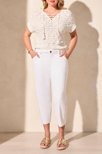 Tribal - Audrey Girlfriend Barrel Crop Jeans