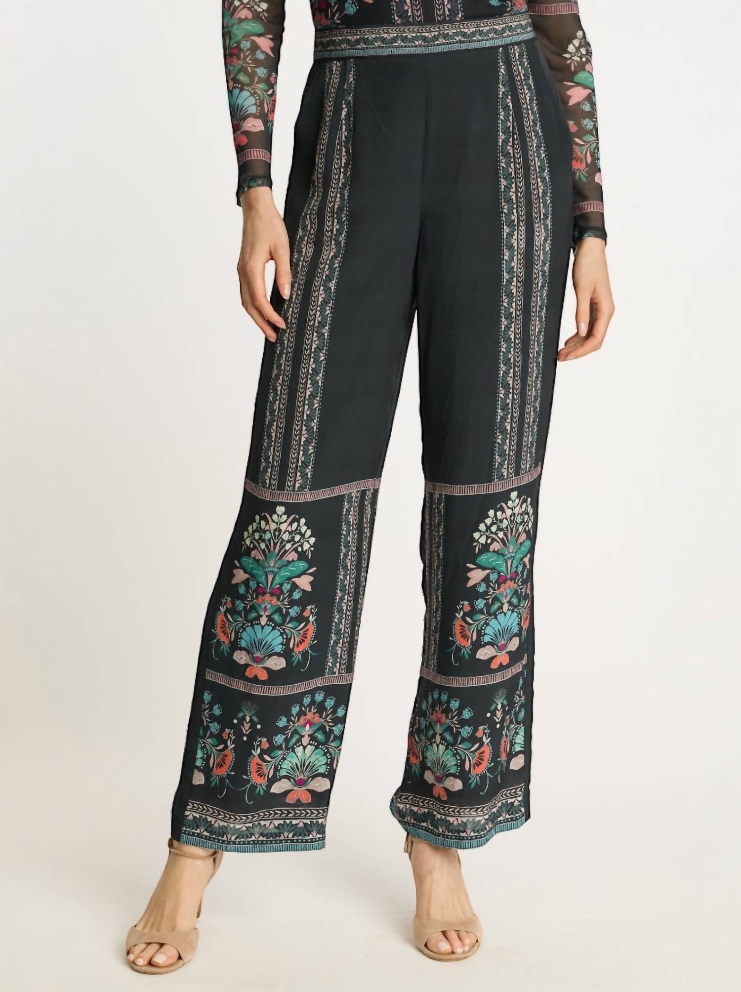 CABALLERO Miller Wide Leg Pants in twilight bloom - women's pants