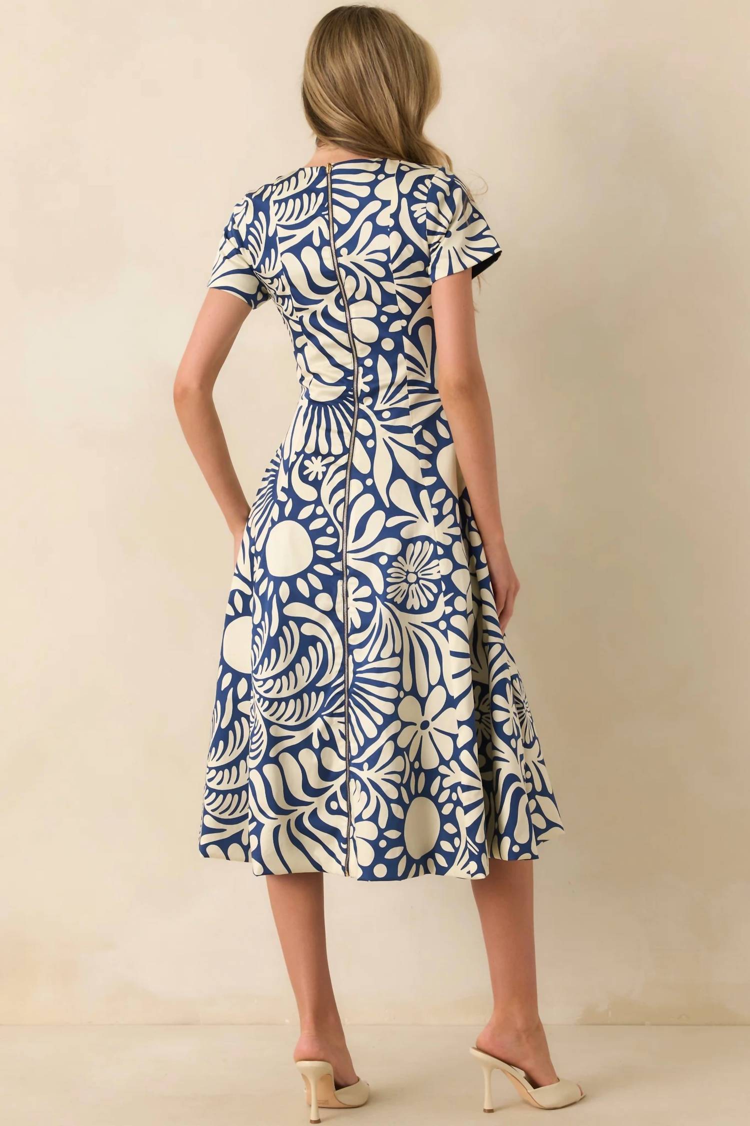 Prosperina Margot Reversible Dress in mod blossom navy - women's dress - view 4