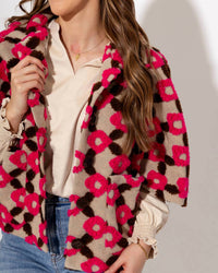 Ivy Jane Pop Flower Capelet Jacket in brown pink floral - women's jacket - view 4