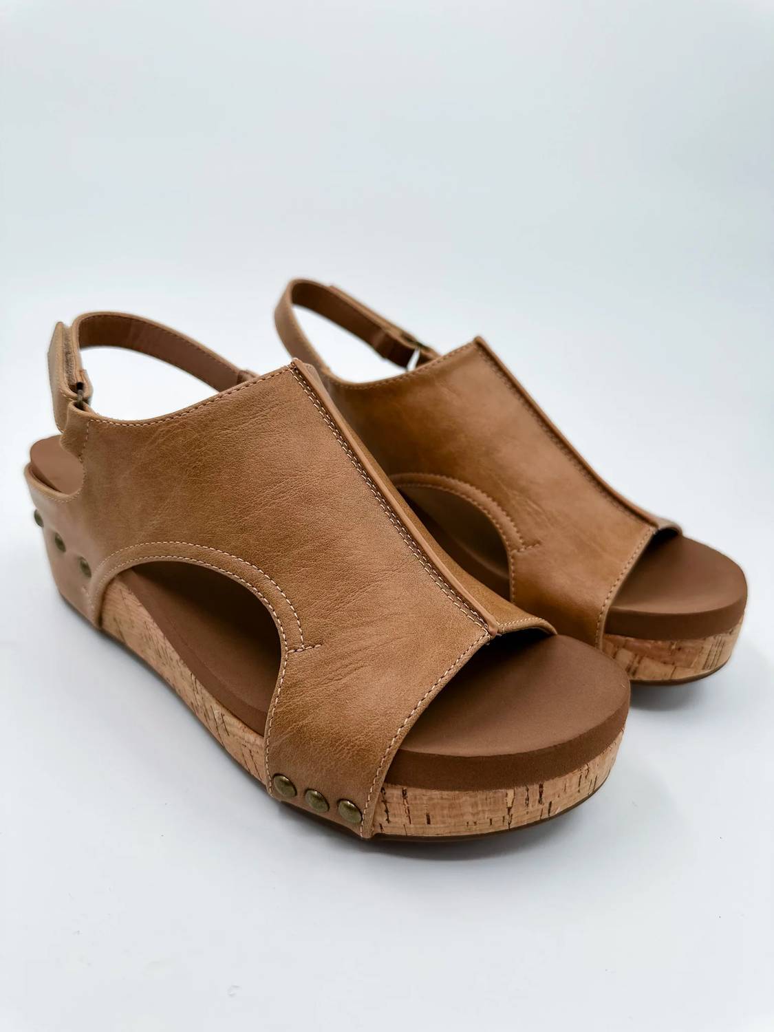 Corkys Footwear - Women's A Step Above Faux Leather Wedge Sandals