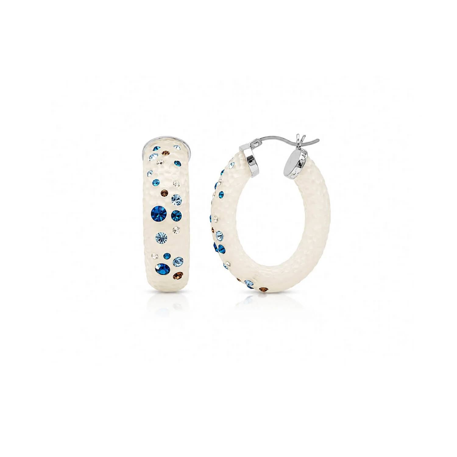 Gold & Honey - Women's Medium Oval Confetti Hoop Earrings