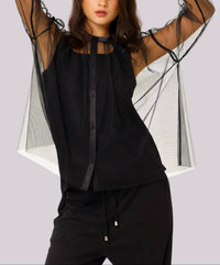 Angel Apparel - Sheer Long Sleeves Blouse