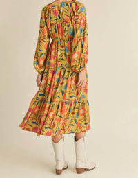 &Merci - Tiered Long Sleeve Midi Dress
