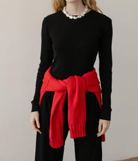 Donni. - Pointelle Long Sleeve Top