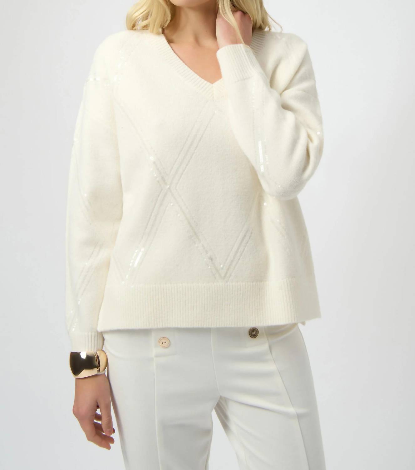 Joseph Ribkoff - Sweater Knit Pullover with Sequins