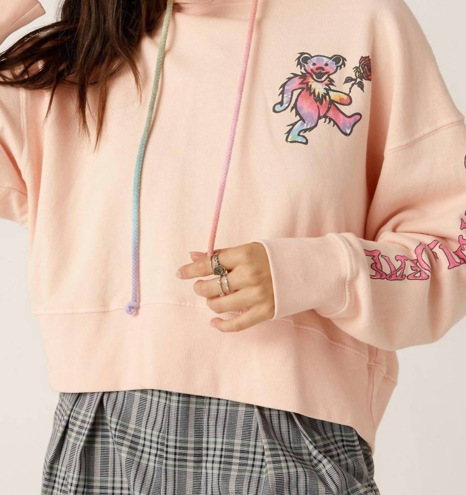 DAYDREAMER GRATEFUL DEAD TIE DYE HOODIE in coral reef - women's top
