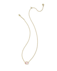 Kendra Scott Women's Daphne Frame Short Pendant Necklace in gold light pink mother of pearl - women's jewelry - detail view