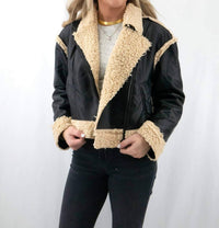 Olivaceous - Women's Sherpa And Faux Suede Jacket