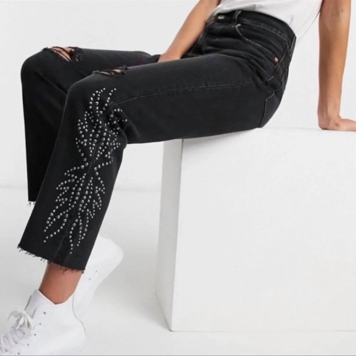 Levi'S - Women's 501 Original Cropped Studded Jeans