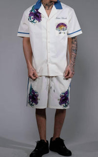 Civilized - Sunset Garden Button Down Short Set