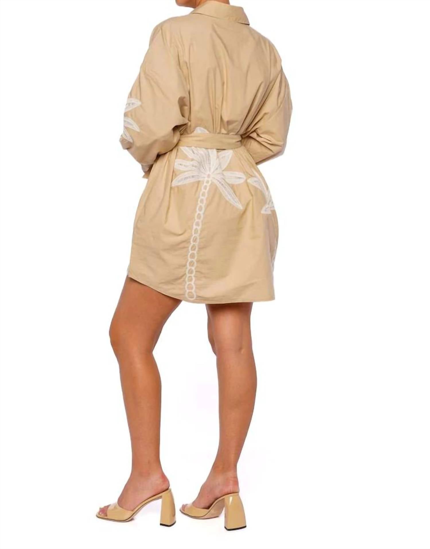 Hemant & Nandita - Ari Embroidered Belted Dress