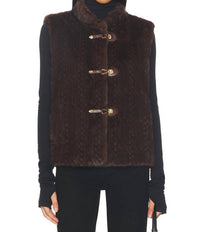 heartloom Nancy Faux Fur Vest in coco - women's jacket