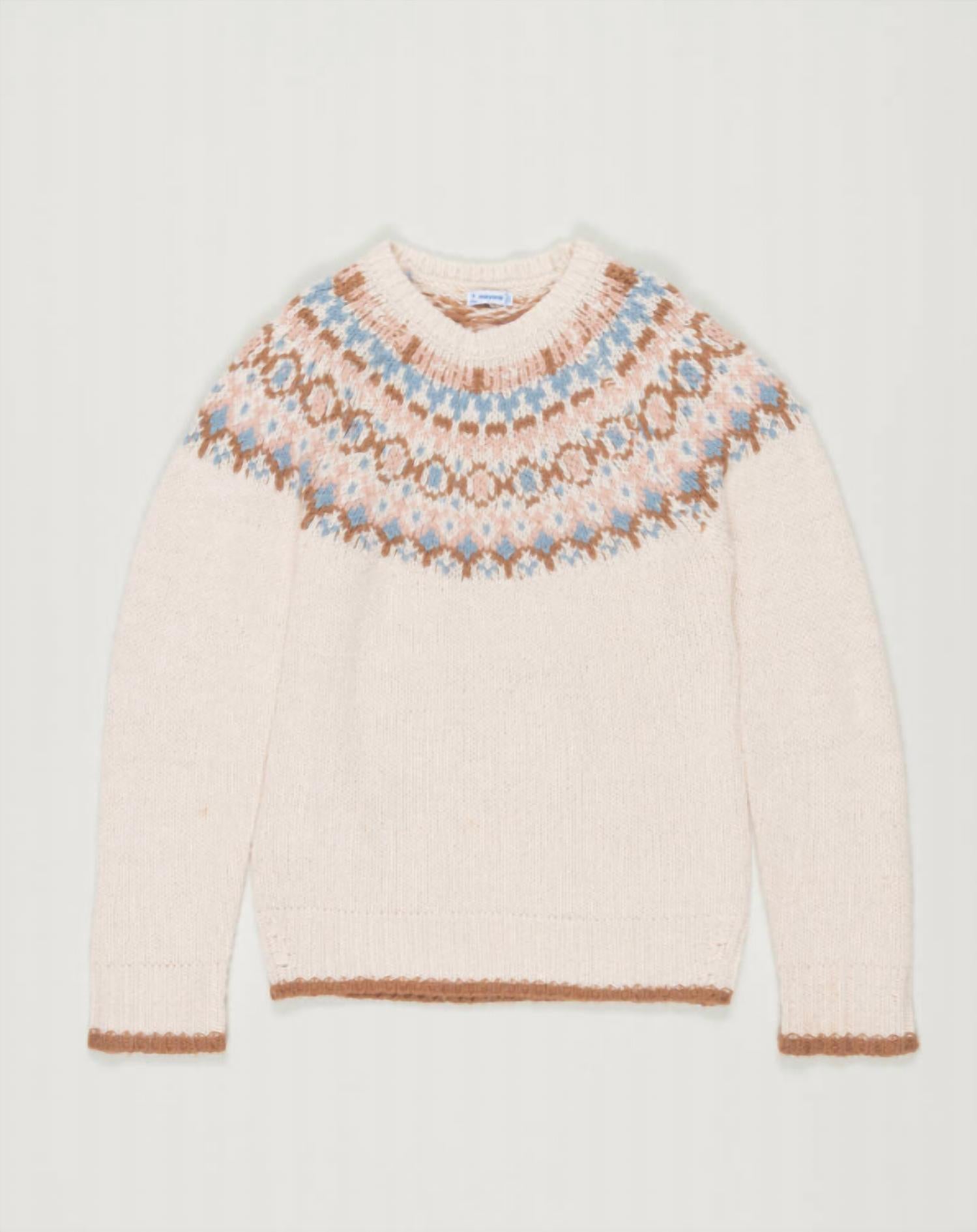 Mayoral - Girl's Fair Isle Cable Sweater