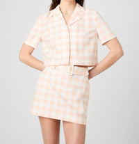 French Connection - Aspen Linen Gingham Crop Shirt