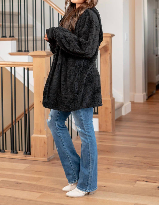 Hem & Thread - Plushy Faux Fur Hoodie Jacket