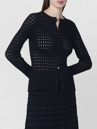 SIMKHAI Mabel Button Front Cardigan in black - women's cardigan - view 4
