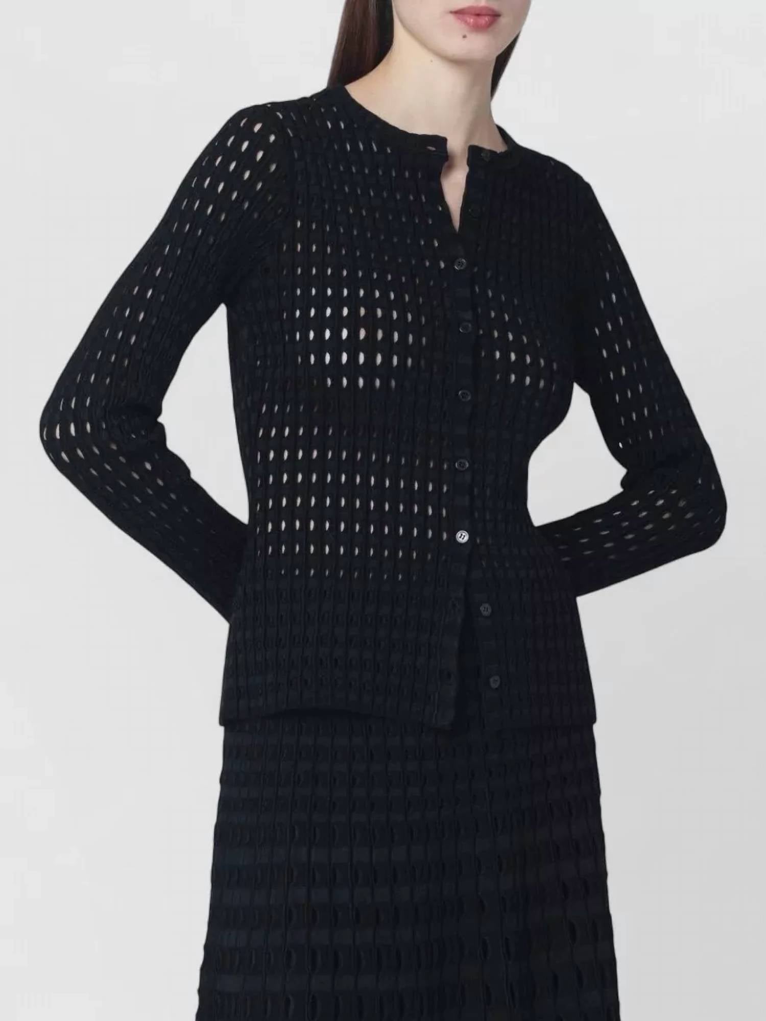 SIMKHAI Mabel Button Front Cardigan in black - women's cardigan - view 4
