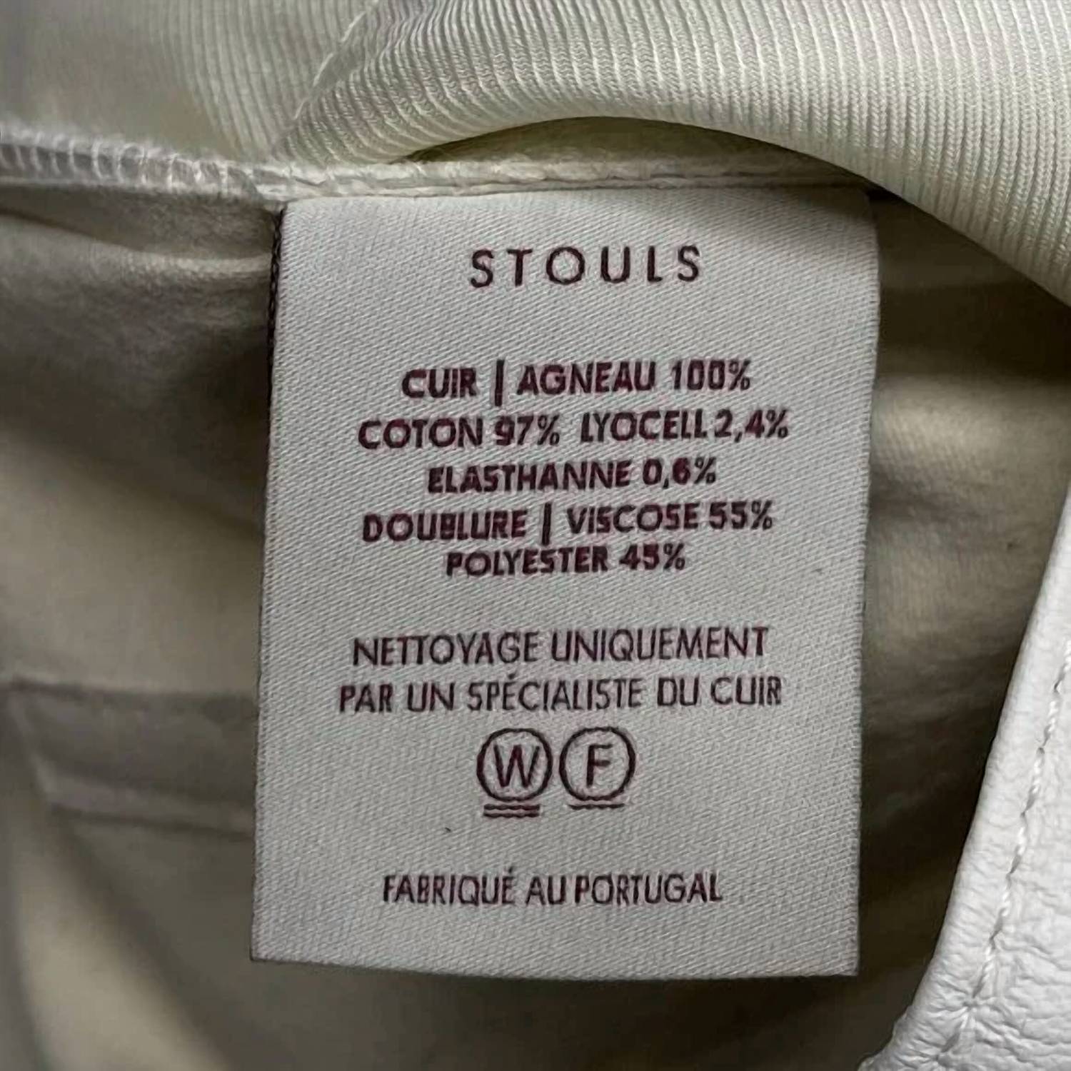 Stouls Women's Lilou High Rise Lamb Leather Wide Leg Pants in white - women's pants - view 7