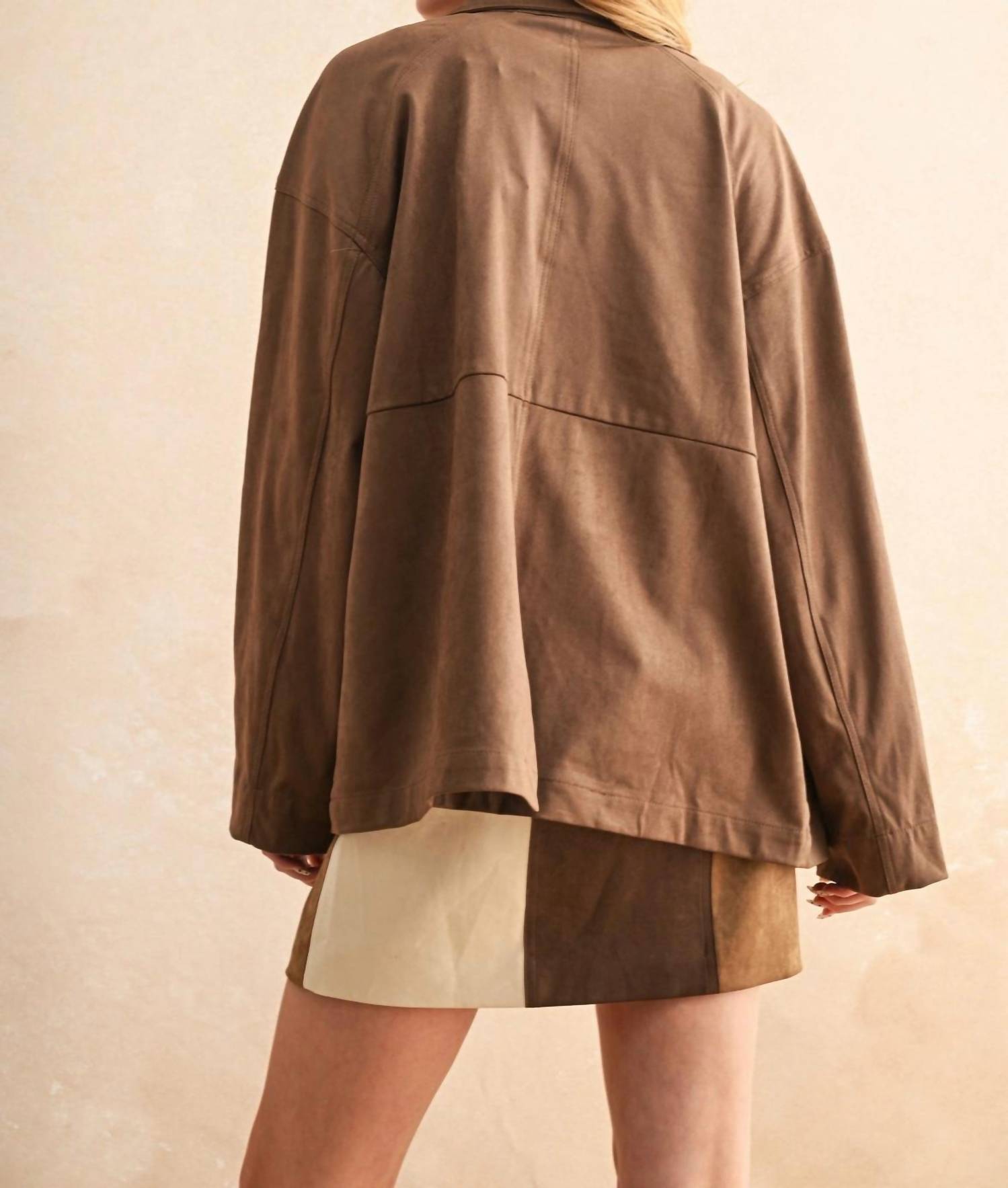 Miou Muse - Suede Button Front Jacket